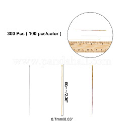 300 Stück 3 Farben Kugelkopfstifte aus Messing&nbsp;KK-AR0002-16
