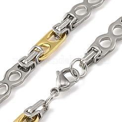 Collar de cadena de eslabones en forma de 8 de acero inoxidable 201&nbsp;NJEW-F22-39M-GP