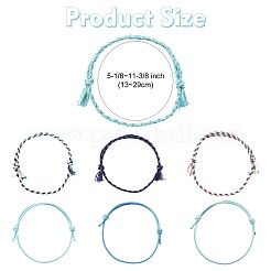 14 ensemble de bracelets en cordon de coton 7 couleurs pour hommes et femmes&nbsp;BJEW-FS00025-02