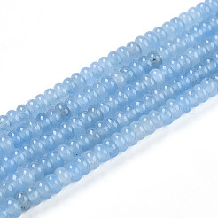 Gefärbt natürlichen weißen Jade Perlen Stränge&nbsp;G-T139-57A-05