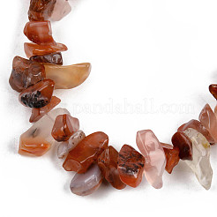 Bracelets extensibles perlés en cornaline naturelle / agate rouge unisexe&nbsp;BJEW-S143-01