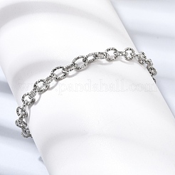 201 Edelstahl-Kabelkettenarmbänder&nbsp;STAS-T077-15P