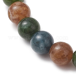 Braccialetti elastici con perline di giada verde naturale e imitazione tormalina per donne e uomini&nbsp;BJEW-JB13467
