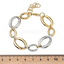 Ovale Gliederkettenarmbänder aus 304 Edelstahl für Damen&nbsp;BJEW-D456-05GP-02