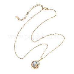 Collier pour femme avec pendentif en nacre d'ormeau naturelle (3 pièce&nbsp;NJEW-JN05953