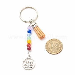 Porte-clés en jade de malaisie naturel et teint&nbsp;KEYC-JKC00317