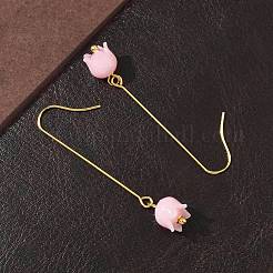 Boucles d'oreilles pendantes en acier inoxydable 304 galvanisé&nbsp;EJEW-Z129-16G-02