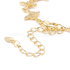 Bracelet à maillons papillon en zircone cubique transparente&nbsp;BJEW-I301-09G