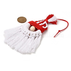 Adornos colgantes de Papá Noel tejidos con hilo de algodón&nbsp;HJEW-JM02455-02