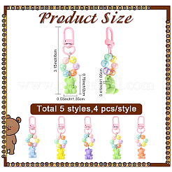 20 pendentif ours en acrylique de 5 styles&nbsp;HJEW-YW00258