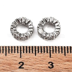Perline europee in ottone micro pavé di zirconi cubici rondelle&nbsp;KK-H451-05P