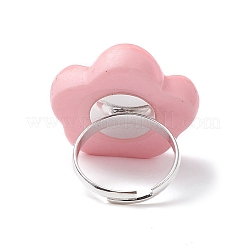 6 Stück 6 Stile undurchsichtige verstellbare Ringe aus Kunstharz&nbsp;RJEW-JR00668