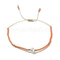 Bracelets de perles tressées en perles d'imitation de verre et graines, bracelet réglable, jaune, 11 pouce (28 cm)