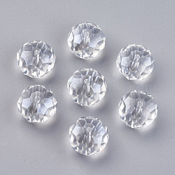 Perles en verre, perle plaquée lustre, attrape soleil en cristal, facettes rondelle, clair, 16x12mm, Trou: 1mm