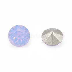 K9 cabujones de cristal de rhinestone, puntiagudo espalda y dorso plateado, facetados, diamante, violeta, 8x6mm