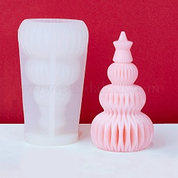 Weihnachtsbaum DIY Silikon Duftkerzenform, Origami-Stil, weiß, 109x61 mm, Innendurchmesser: 41 mm