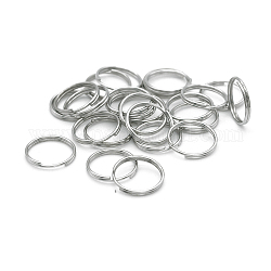 304 acero inoxidable anillos partidos, anillos de salto de doble bucle, color acero inoxidable, 7x1.5mm, diámetro interior: 5.5 mm, solo cable: 0.7 mm de grosor