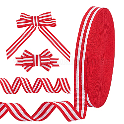 Pandahall elite Polyesterband, mit Streifenmuster, für Bekleidungszubehör, rot, 3/4 Zoll (20 mm), 50 Meter, ca. 45.72 m / set