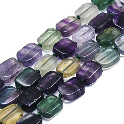 Perles de fluorite naturelles, rectangle, 15~17x10~13x5~7mm, Trou: 1mm, Environ 22 pcs/chapelet, 15.94 pouce (40.5 cm)