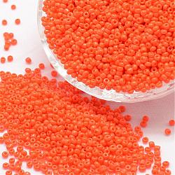 15/0 Glass Seed Beads, Grade A, Round, Opaque Colours, Coral, 1.3~1.5mm, Hole: 0.5mm, about 75000pcs/pound