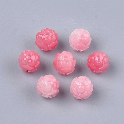 Synthetic Coral Carve Beads, Dyed, Flower, Light Coral, 8x8mm, Hole: 1.4mm