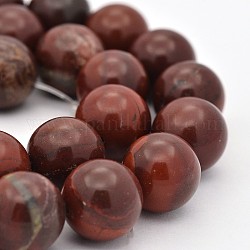 Natural Red Jasper Round Beads Strands, Red Jasper, 12mm, Hole: 1mm, about 33pcs/strand, 15.3 inch