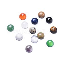 Кабошоны из камня, полукруглые / купольные, смешанный камень, разноцветные, 12x4 мм