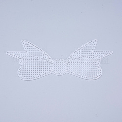 プラスチックメッシュキャンバスシート  刺繍用  アクリル毛糸クラフト  ニットとかぎ針編みのプロジェクト  蝶結び  ホワイト  7.7x19.3x0.15cm  穴：2x2mm