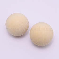天然木製丸玉  DIY装飾木工ボール  未完成の木製の球  穴なし/ドリルなし  染色されていない  アンティークホワイト  39mm