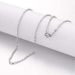 304 ожерелье нержавеющей стали, кабельные цепи, с омаром застежками, цвет нержавеющей стали, 23.6 дюйм (600 мм), 2.3 мм
