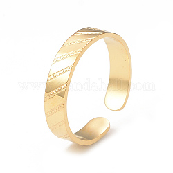 Chapado en iones (ip) 304 acero inoxidable rombo anillo de puño abierto para mujer, real 14k chapado en oro, diámetro interior: 17 mm