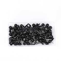 Ensemble de crochets de suspension en plastique, avec la broche de fer, noir, 24x11x14mm, 50 pièces / kit
