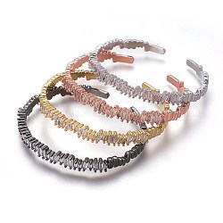 Bracelets manchette en laiton, avec zircons, couleur mixte, 2-1/8 pouce x 1-5/8 pouces (5.4x4.2 cm)