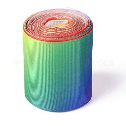Farbverlauf Regenbogen Polyesterband, einseitig bedrucktes Ripsband, für handwerkliche Geschenkverpackung, Partydekoration, Farbig, 2 Zoll (50 mm), etwa 5 Meter / Rolle (4.57 m / Rolle)