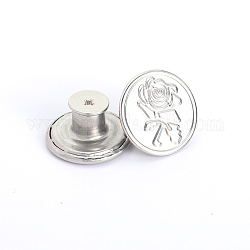 ジーンズ用合金ボタンピン  航海ボタン  服飾材料  バラの丸  プラチナ  17mm