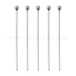 304 Stainless Steel Ball Head Pins, Stainless Steel Color, 30x0.7mm, 21 Gauge, Head: 2mm