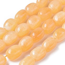 Perles de calcite orange naturelle, ovale, 18.8x15x15mm, Trou: 1.2mm, Environ 20 pcs/chapelet, 15.55 pouce (39.5 cm)