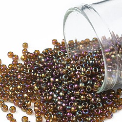 Toho perles de rocaille rondes, Perles de rocaille japonais, (459) topaze foncée lustrée or, 11/0, 2.2mm, Trou: 0.8mm, environ 1110 pcs/10 g