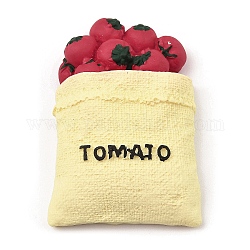 Cabujones decodificados de resina opaca, alimento de imitación, tomate, 59x40.5x15mm