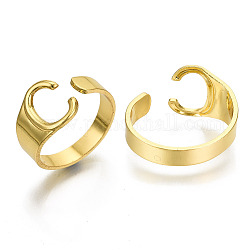 Alloy Cuff Finger Rings, Cadmium Free & Nickel Free & Lead Free, Alphabet, Golden, Letter.C, US Size 8(18.1mm)