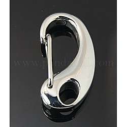 304 Stainless Steel Keychain Clasp Findings, Half Heart, Stainless Steel Color, 41x19mm, Hole: 5x8mm