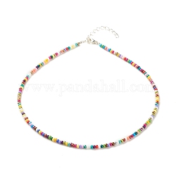 Collar con cuentas de semillas de vidrio, joyas de verano para mujer, colorido, 15.94 pulgada (40.5 cm)