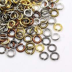 Anelli di salto aperti anelli di salto in ottone, colore misto, 20 gauge, 4x0.8mm, diametro interno: 2.4mm, circa 11000pcs/500g