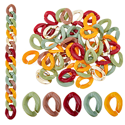 Superfindings 100 pz 5 colori anelli di collegamento in acrilico opaco, con anelli di collegamento in plastica da 100 pz ccb, connettori a collegamento rapido, per la fabbricazione di catene da marciapiede, twist, colore misto, 22~22.5x16~16.5x4.5~5.5mm, diametro interno: 6.5~12x6~13mm