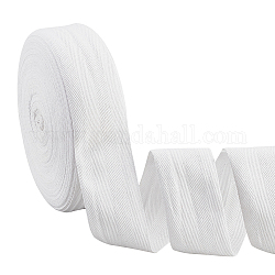 NBEADS 49 Yards(45m)/Roll Cotton Tape Ribbons, 50mm Wide White Herringbone Cotton Webbings Flat Cotton Herringbone Cords for Home Decor Wrapping Gifts Knit Sewing DIY Crafts, 1 mm Thick
