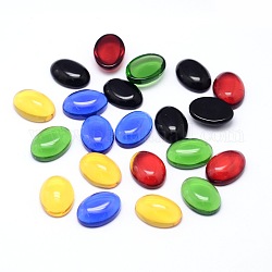 K9 Glass Cabochons Oval Flat Back Cabochons, Mixed Color, 16x12x6mm