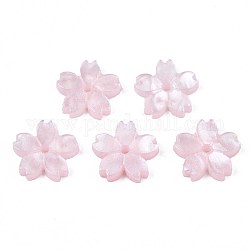 Opake Legierung Perlen, sakura, rosa, 10.5x11x2 mm, Bohrung: 1.2 mm