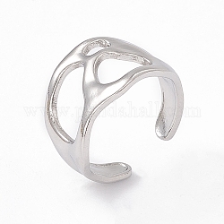 304 anello per polsino aperto largo in acciaio inossidabile da donna, colore acciaio inossidabile, misura degli stati uniti 7 (17.3mm)