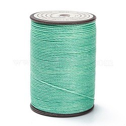 Round Waxed Polyester Thread String, Micro Macrame Cord, Twisted Cord, for Leather Sewing Stitching, Medium Sea Green, 0.65mm, about 87.48 yards(80m)/roll