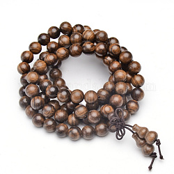 5-Loop-Wrap-Stil buddhistischen Schmuck, schwarze bulinga keva mala perlen armbänder / halsketten, Runde, Kaffee, 33-7/8 Zoll (86 cm)